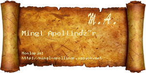 Mingl Apollinár névjegykártya